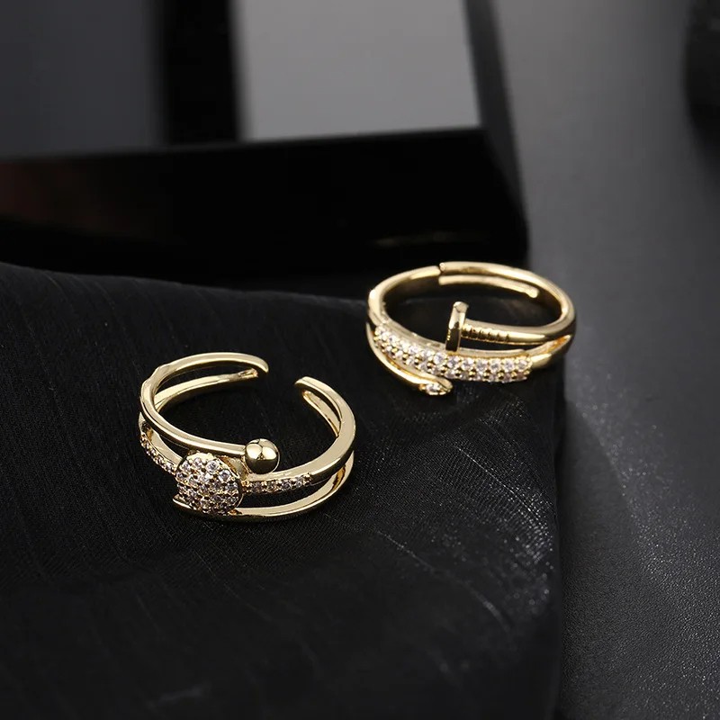 Trend Shine Zircon Nail Rings for Women Girls