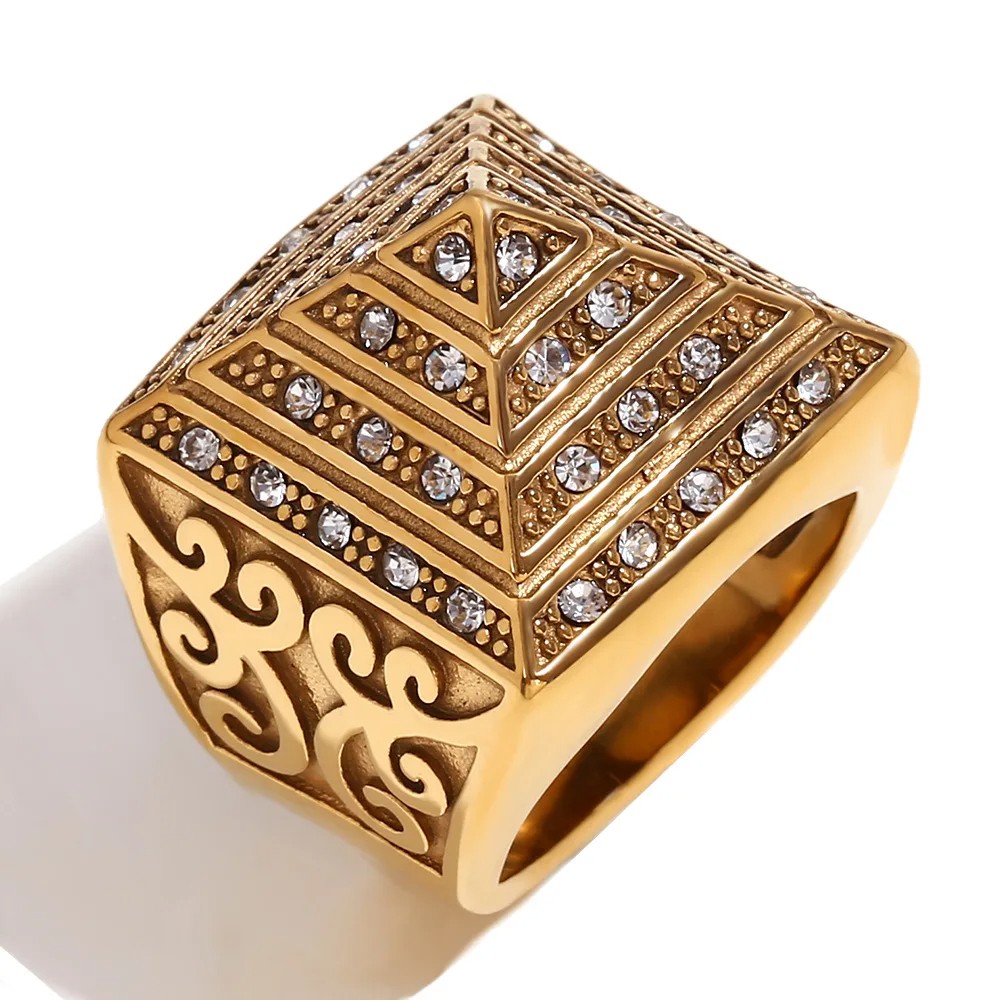 Cool Shiny Pyramid Vintage Vine Rings for Men