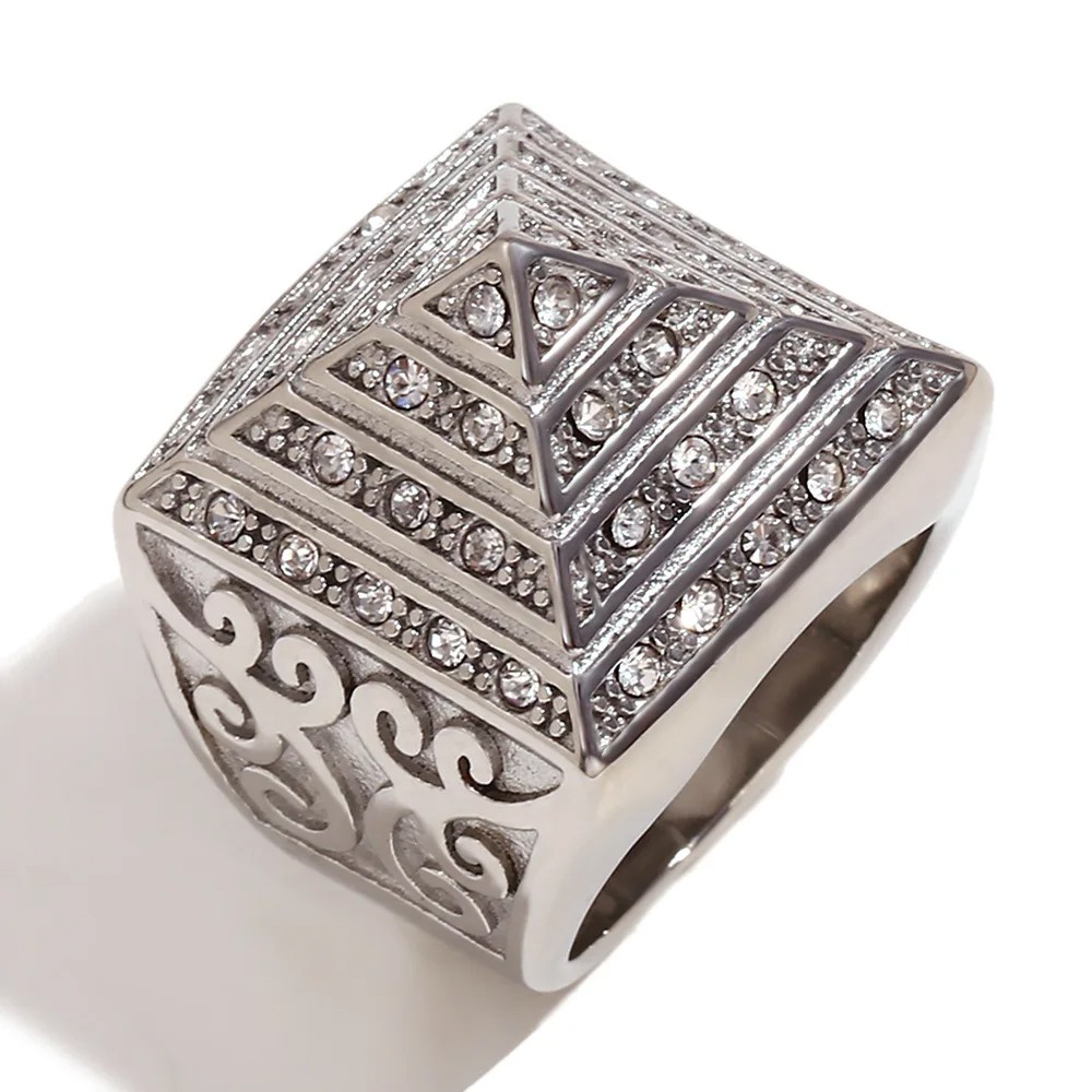 Cool Shiny Pyramid Vintage Vine Rings for Men