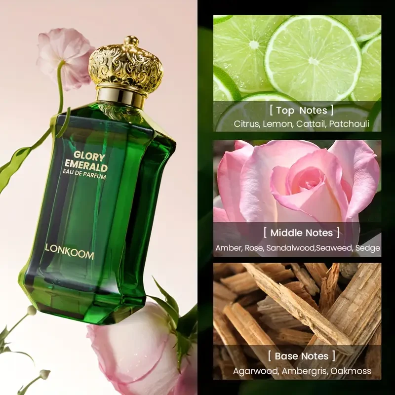 LONKOOM Glory Emerald Eau De Parfum for Men Citrus Oriental Scent