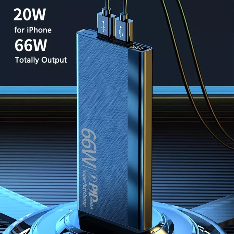 66W 20000mAh Power Bank Fast Charging Portable Charger Ultimate External Battery with PD 18W Support
