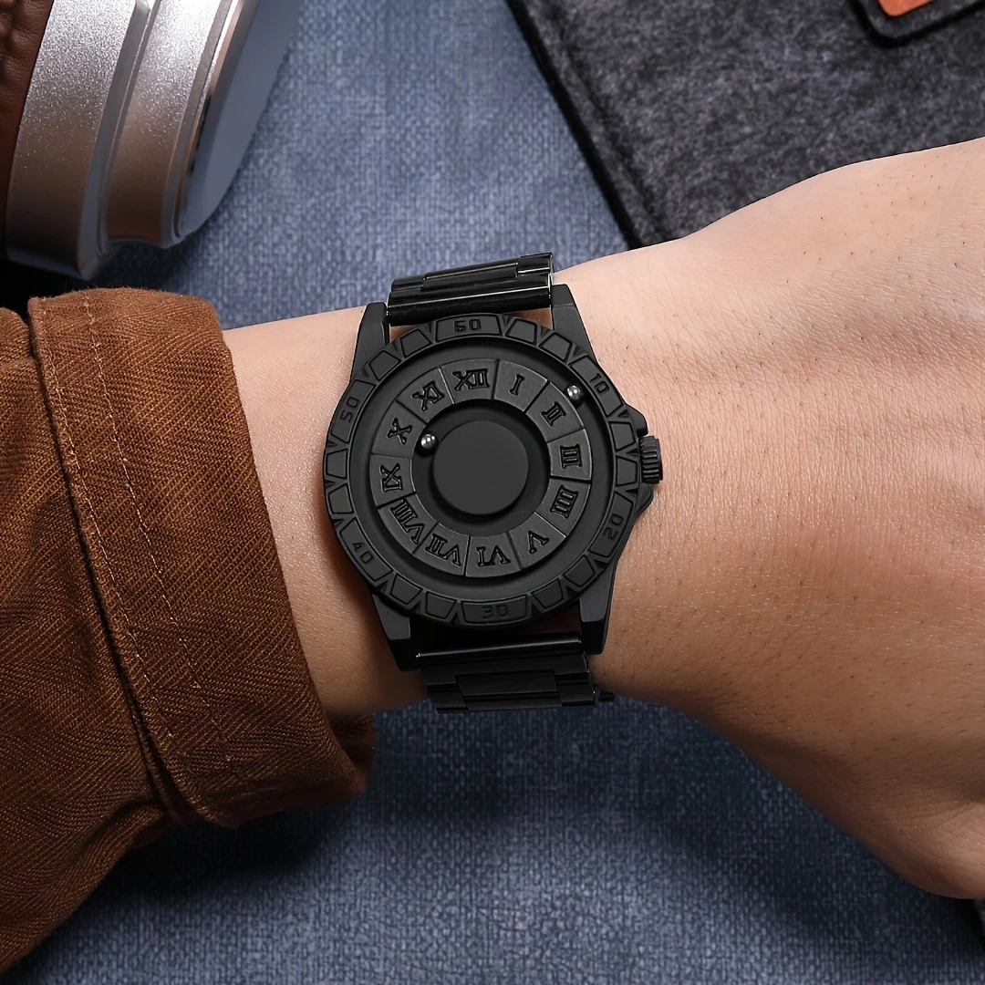 Stylish Men's Quartz Watch with Magnetic Bead Movement