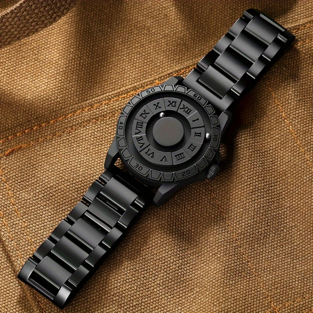 Stylish Men's Quartz Watch with Magnetic Bead Movement