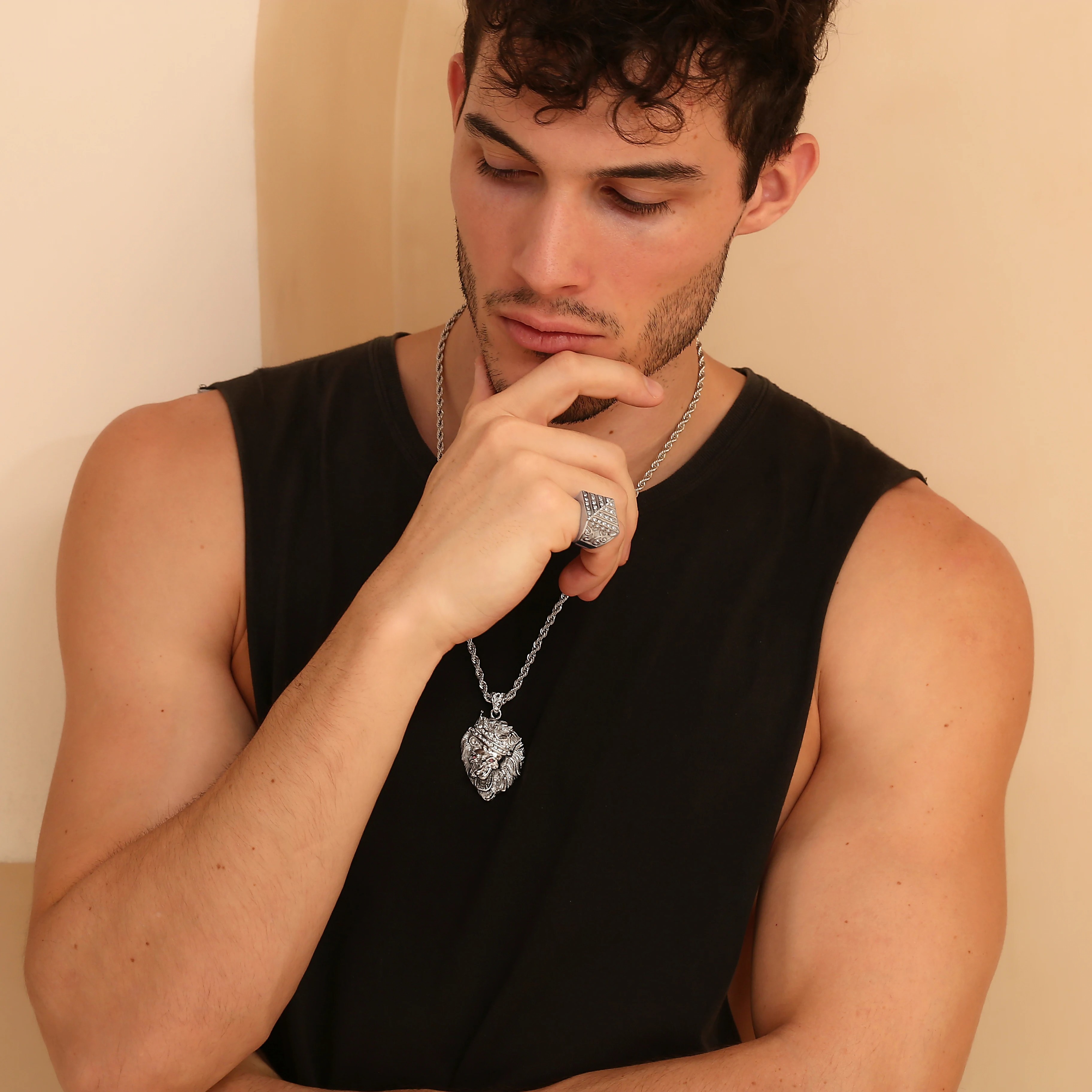 MamacitaSlay New In Vintage Four Story Pyramid Vine Waterproof Mens Ring