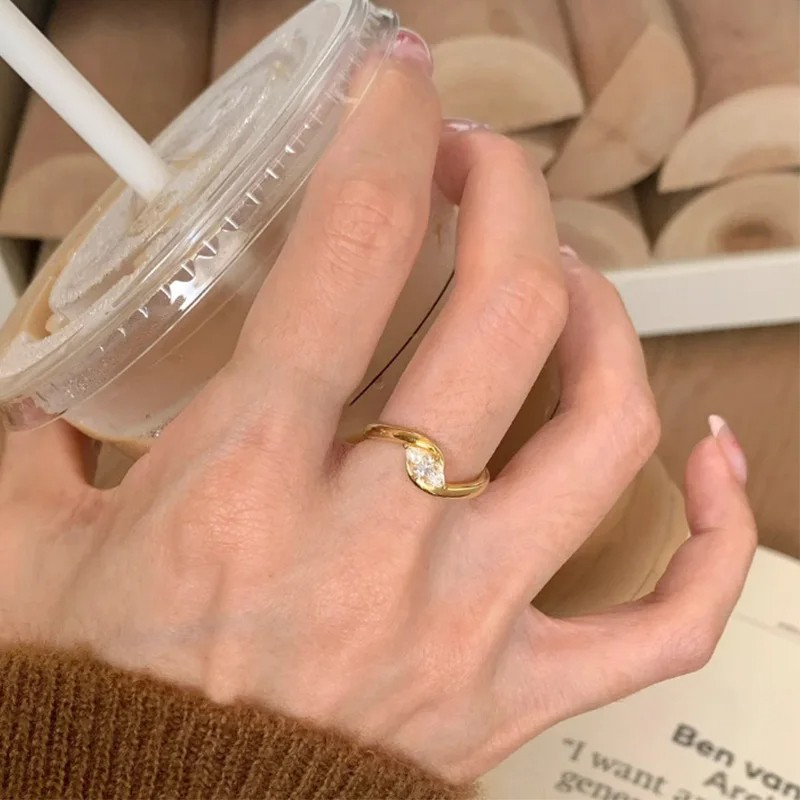 Mewanry Silver Color Zircon Rings for Women