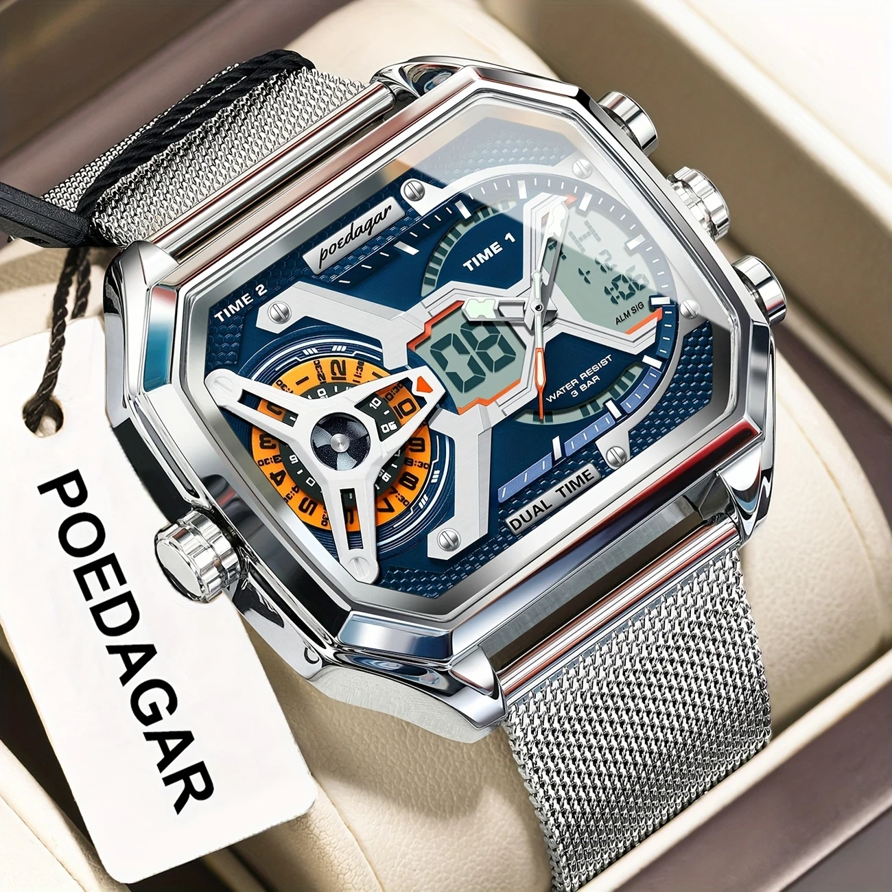 POEDAGAR Men's Sports Electronic Watch