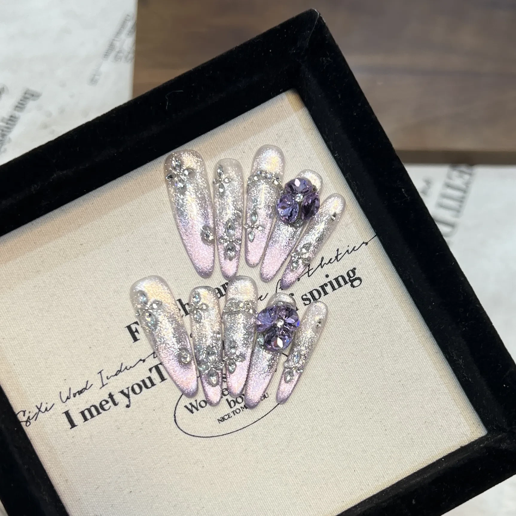 Clear Stiletto Nails with Diamonds