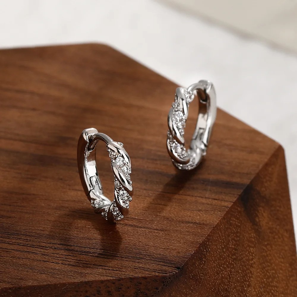 Mobius Circle Zirconia Hoop Earrings for Women