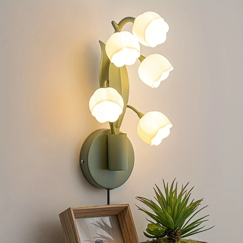 American-style floral wall lamp