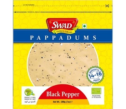 POPPADUMS PEPPER LARGE 200GM (VIMAL)