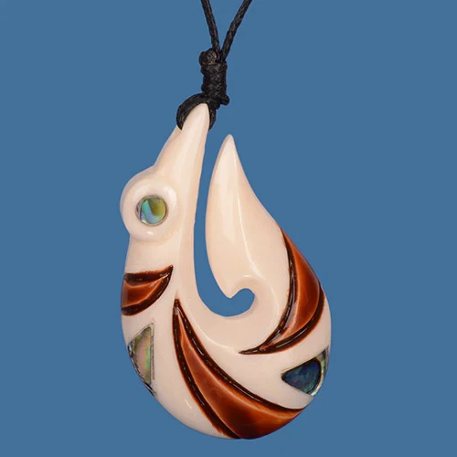 Bone Stylized Kiwi Pendant