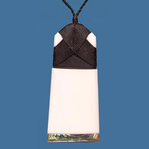 Bone Toki with Paua Pendant - Medium