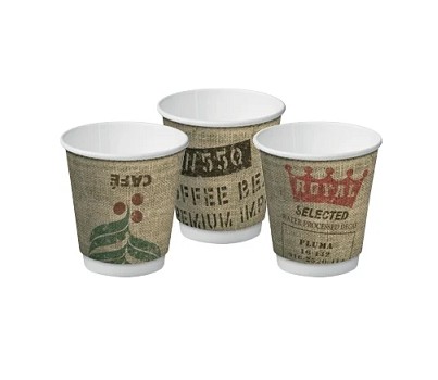 CUPS JUTE D/WALL PAPER 280ML 25s/SLV (CASTAWAY)
