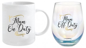 MUM 360ML MUG & STEMLESS GLASS 600ML GIFT SET