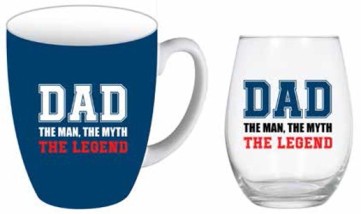 DAD THE MAN BULLET MUG AND STEMLESS SET