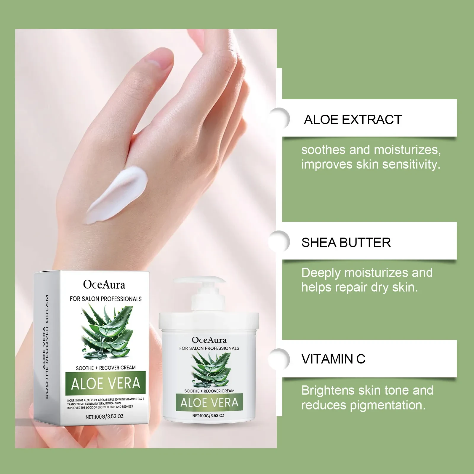 Aloe Repair Moisturizing Cream Soothing After Sun Exposure