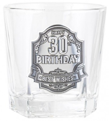 30TH BADGE SPIRIT GLASS 210ML