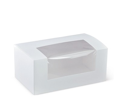BOXES W/WINDOW PATISSERIE 180x110x80MM 7" 50/SLV (DETPAK)