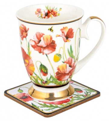 POPPIES COLLECTION MUG AND COASTER SET