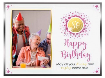 **80TH GLASS GLITTER PF 6X4