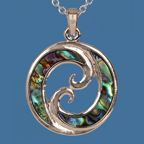 Paua Double Koru Pendant
