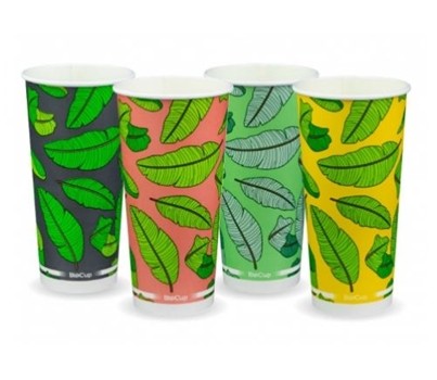 CUPS COLD MIXED COLOUR LEAF 22OZ 50s/SLV (BIOPAK BCC-22)