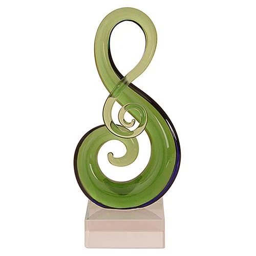 Glass Koru Music Note Ornament