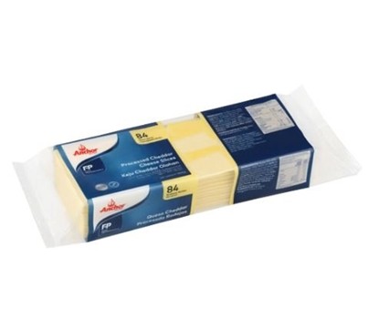 CHEESE SLICES PROCESSD CHEDDAR SAND/W PLE 1040GM 84s(ANCHOR)