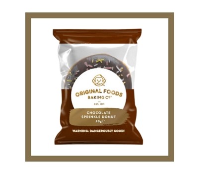 DONUT CHOC LARGE ICED RING 80GM 20s WRAPPED(ORIGINALFOODS)