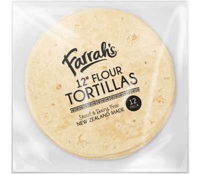 FLOUR SOFT TORTILLA 12 INCH 12s (FARRAH'S FSV0012)