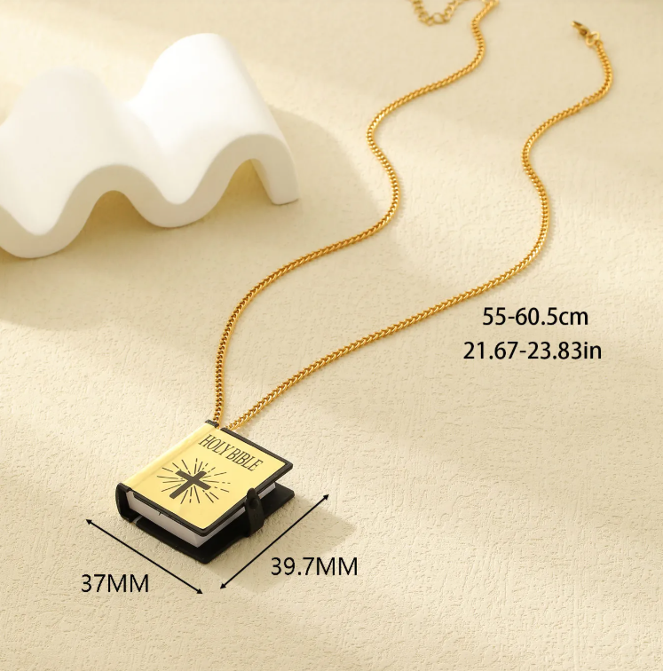 Stainless Steel Necklaces For Men Women Cross Bible Verses Pendant Christian Jesus Baptism Gifts Fashion Jewelry