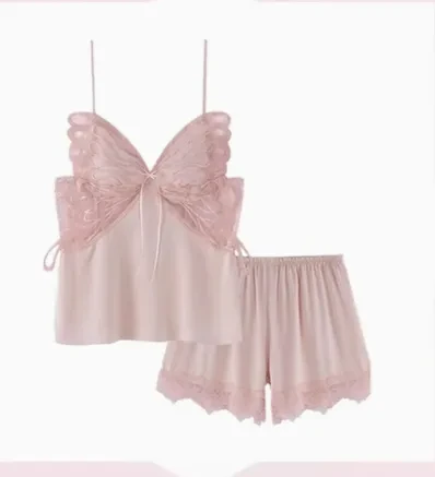 Ice Silk Suspenders Pajamas