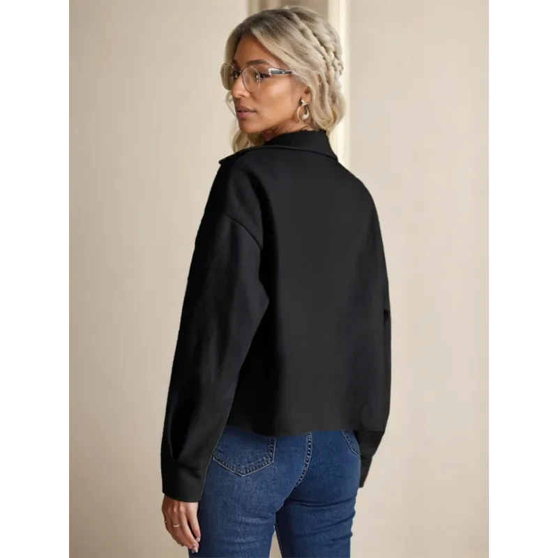 Essnce Flap Pocket Drop Shoulder Button Front Overcoat