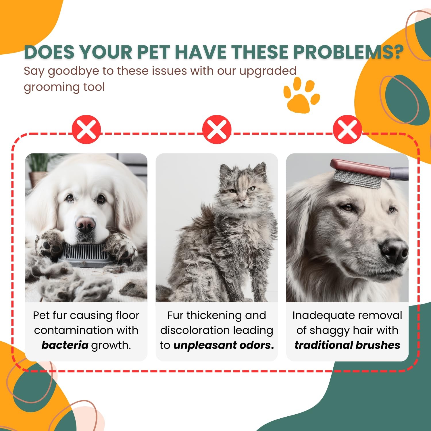 Premium pet brush with steam function