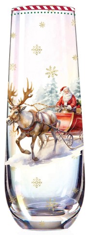 **MAGICAL CHRISTMAS SANTA SLEIGH STEMLESS CHAMPAGNE