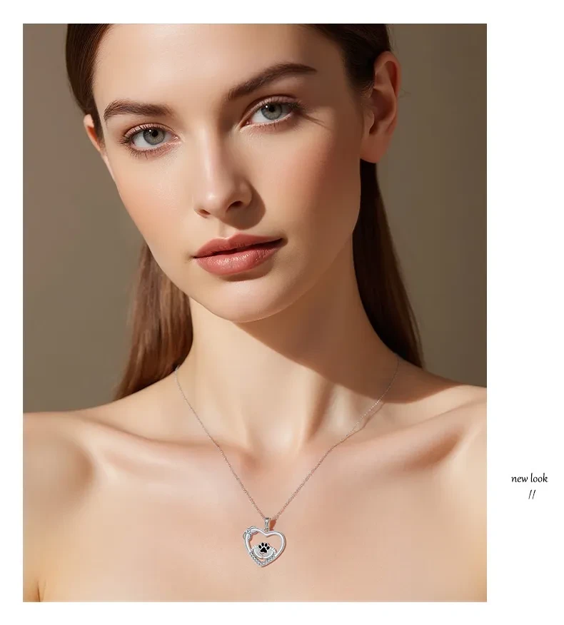 Little Feet Dog Paw Print Design Necklace Female Personality Simple Jewelry