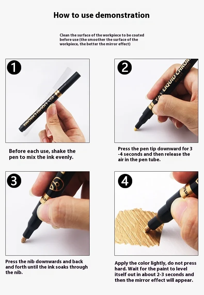 Metal Mirror Liquid Chrome Plated Marker Pen