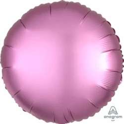45cm Round Flamingo Pink Satin Luxe Foil Balloon
