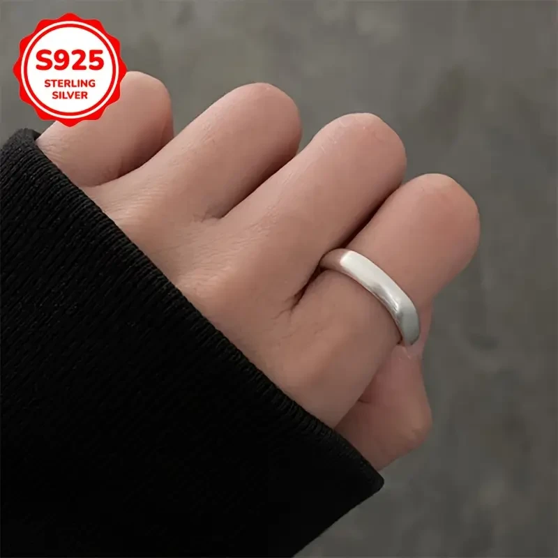 925 Hypoallergenic Matte Textured Open Ring Adjustable Minimalist Band for Men & Women | Classic Unisex Gift for All Occasions in New Zealand