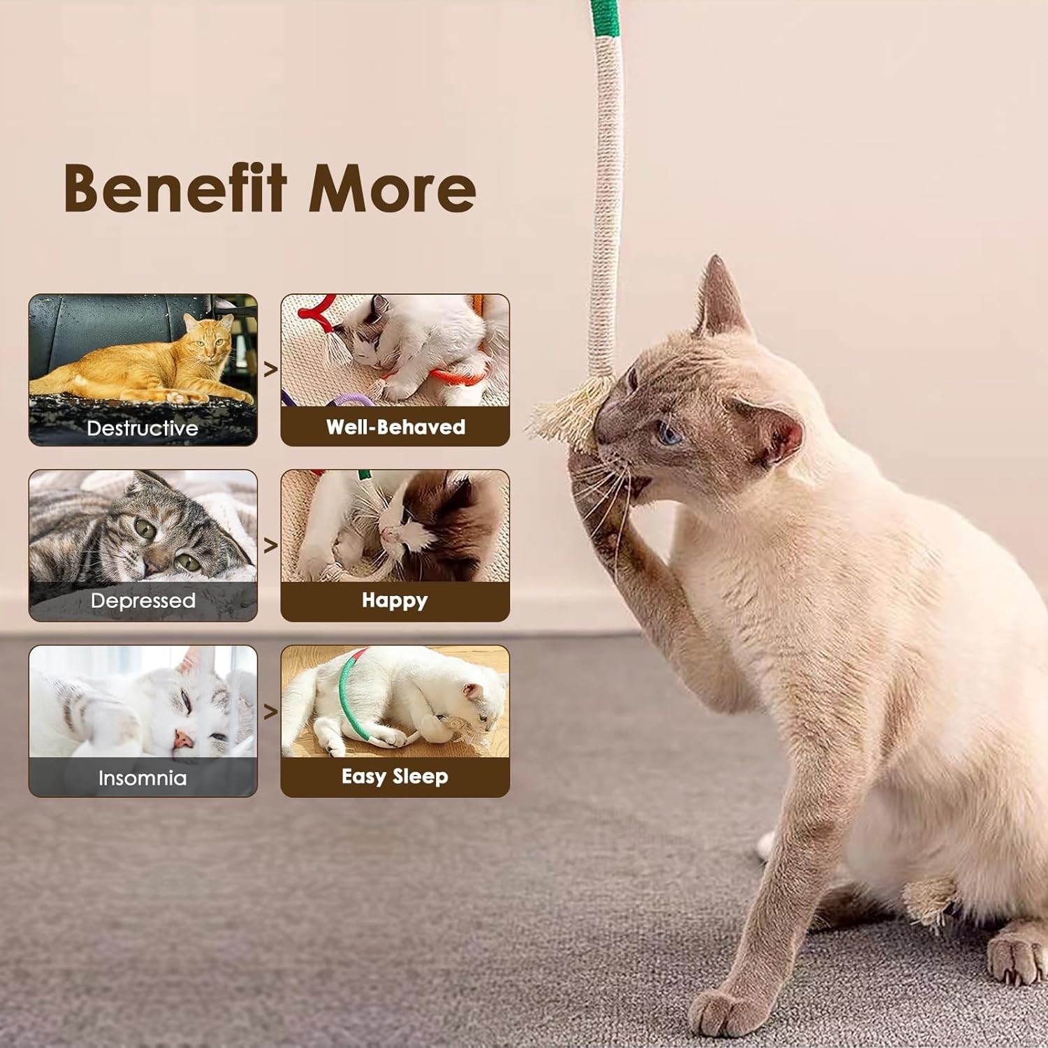 Organic Cotton Chew Rope Toys for Cats