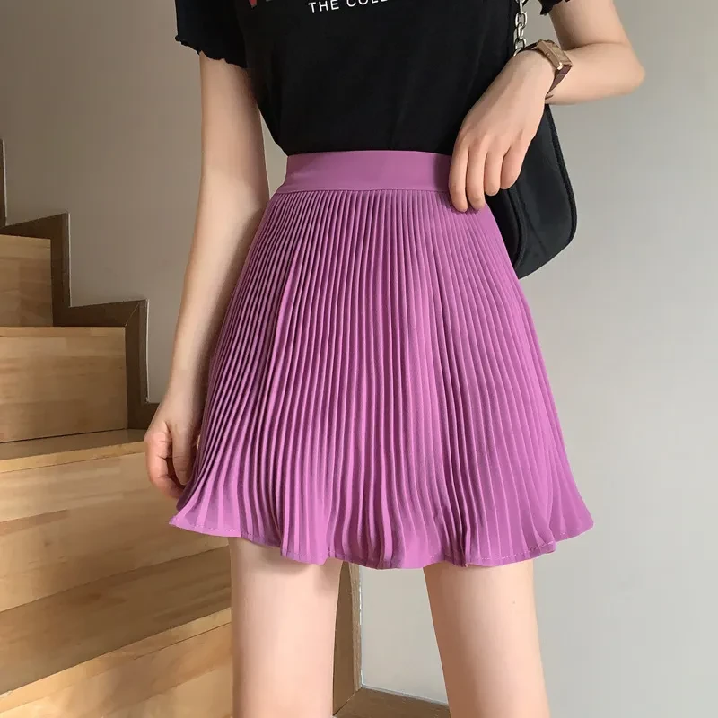 Purple Pleated Skirt Outfit