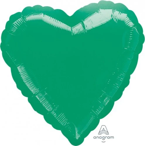 Heart Balloon Standard Hx Met Green 45cm