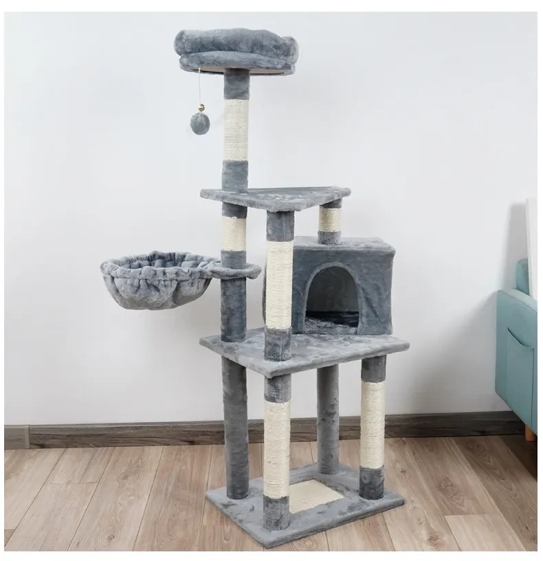 Multi-layer Jumping Platform Wooden Cat Toy Chamfer