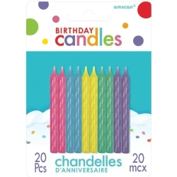 Spiral Candle - Asstorted Pastel (20 units) - Pack of 20