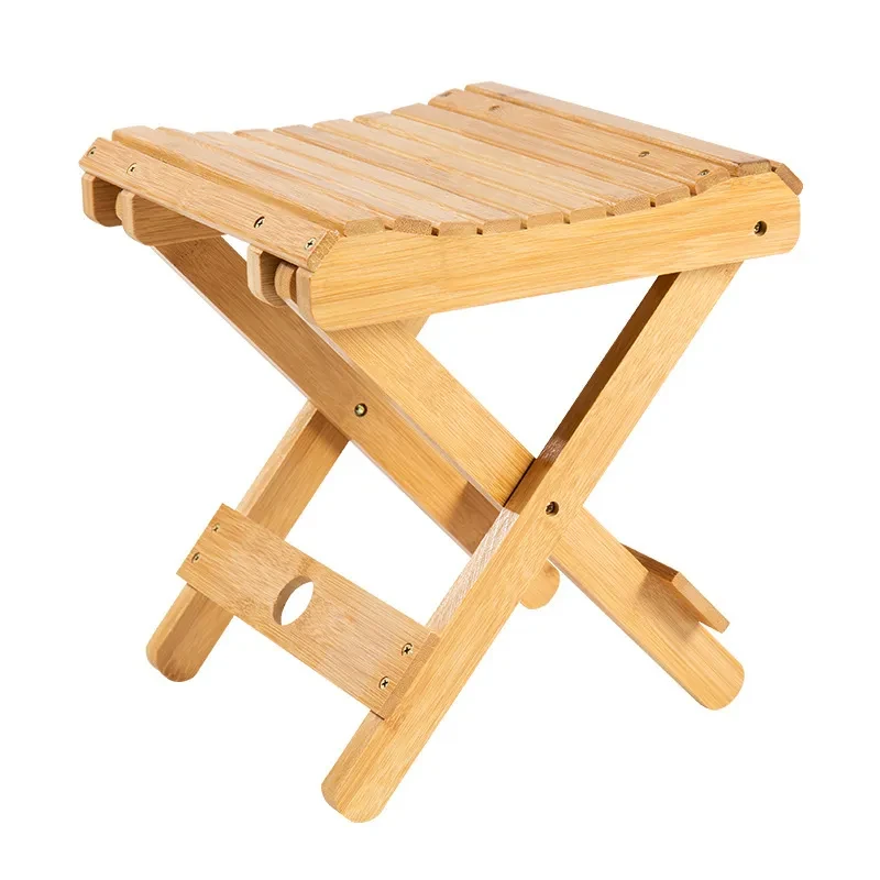 Household Bamboo Foldable Stool Multifunctional Cool And Portable