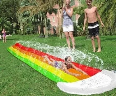 New Pvc Rainbow Cloud Water Slide Parent-Child Outdoor Lawn Water Slide