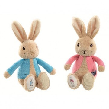 PETER & FLOPSY BUNNY SILKY RATTLES MIN 12 ASSTD