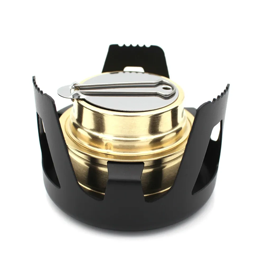 Portable Windproof Mini Hot Pot Cookware Liquid Alcohol Tea Stove