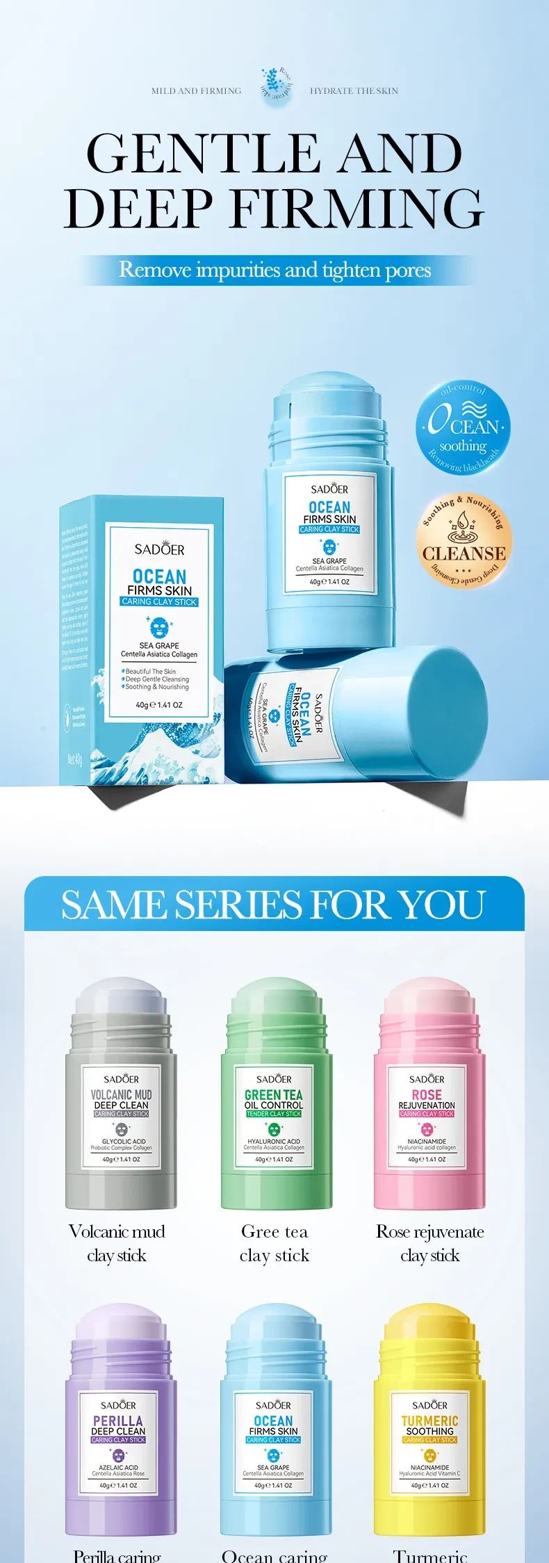 Marine Care Clay Mask Stick Clean And Tighten Face