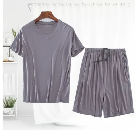 Men's Short Sleeved Shorts Set For Sports And Leisure